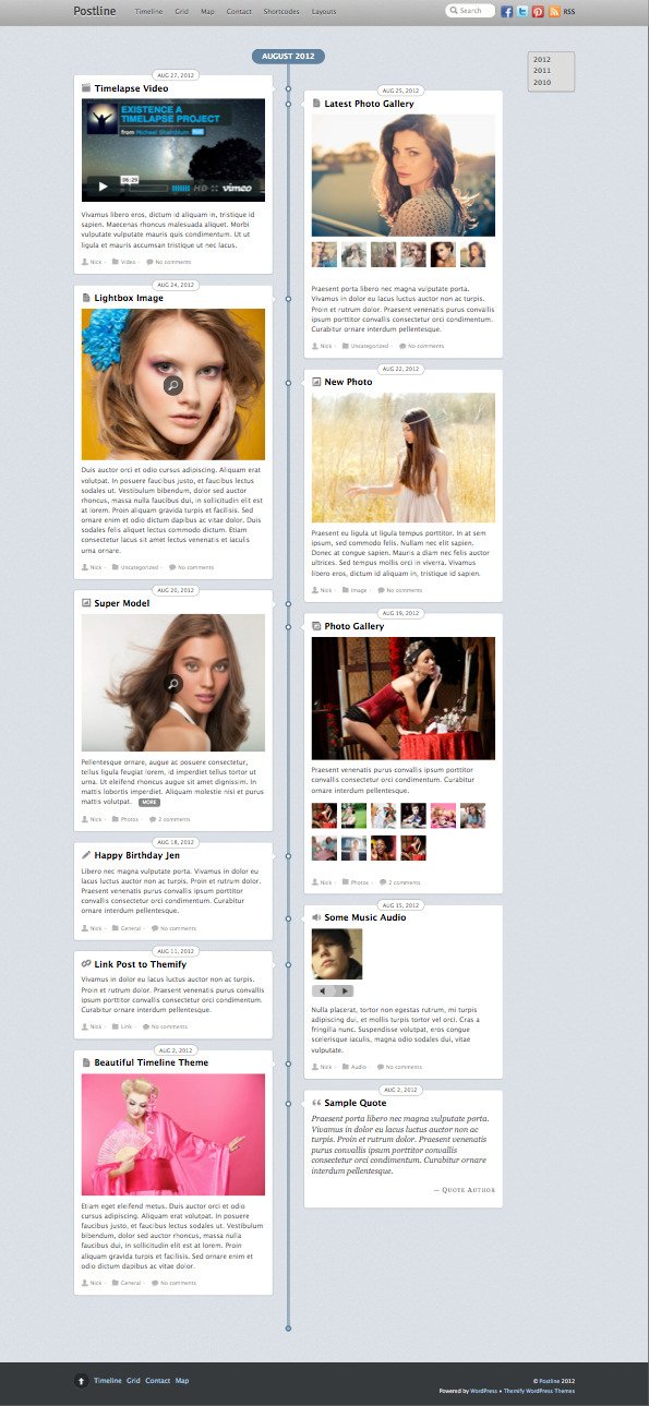 Postline WordPress Facebook Timeline Theme