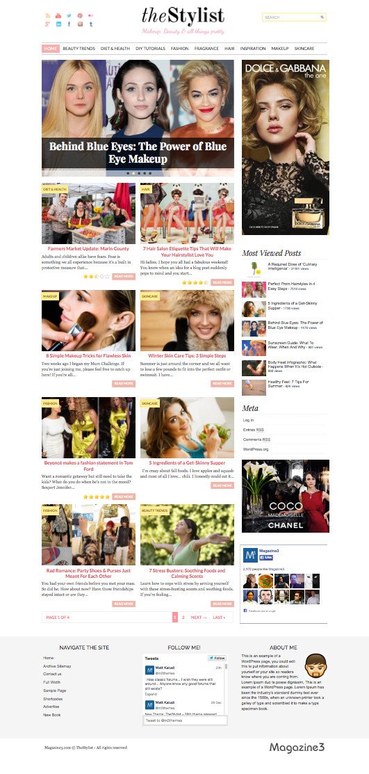 TheStylist WordPress Feminine Blog Theme