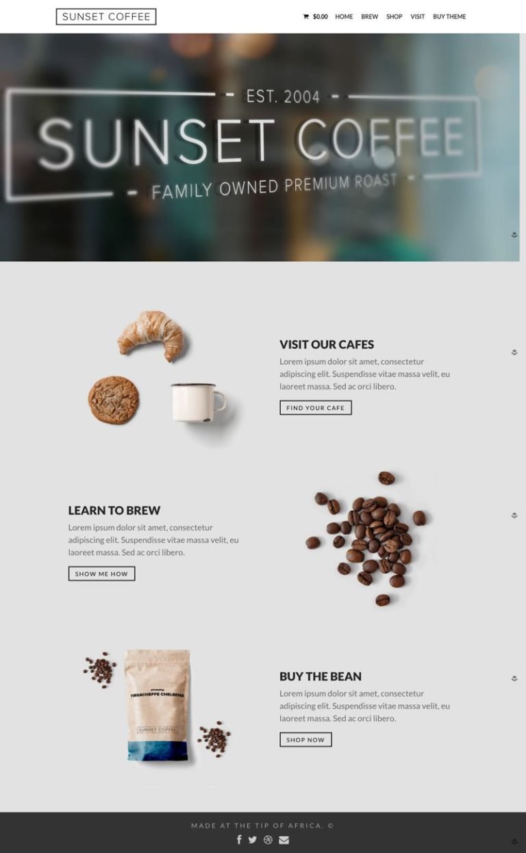 Sunset Coffee WordPress Theme For Cafe, Bars & Bistros