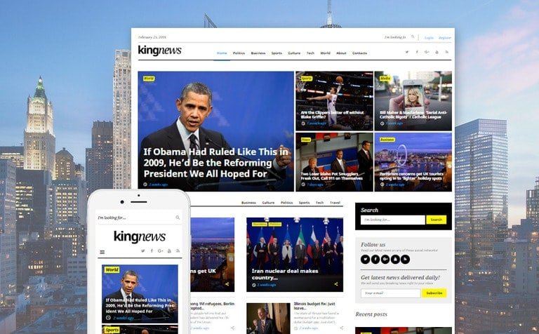 KingNews Magazine News Portal & Blog WordPress Theme