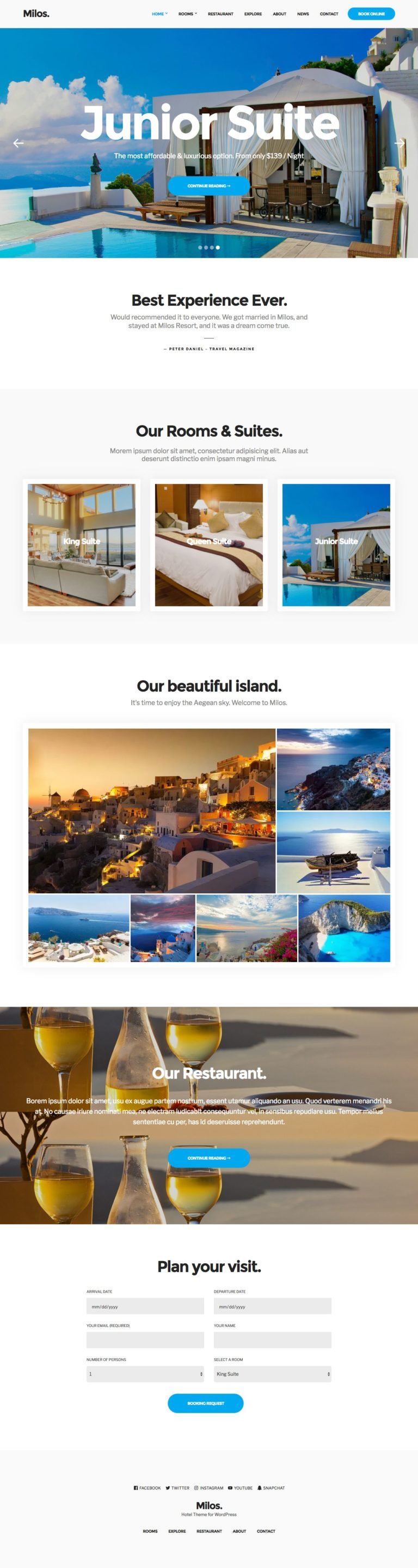 Milos WordPress Theme For Hostels, Hotels & Apartment Rentals