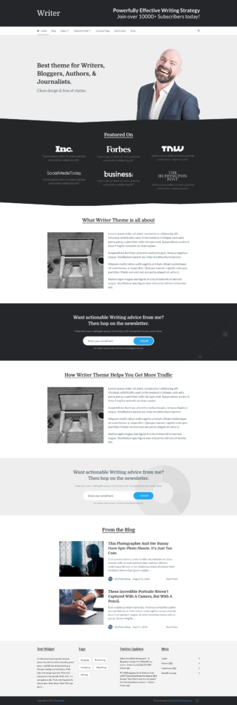 Build A Perfect Authors / Journalists Blog With Writer WordPress Theme