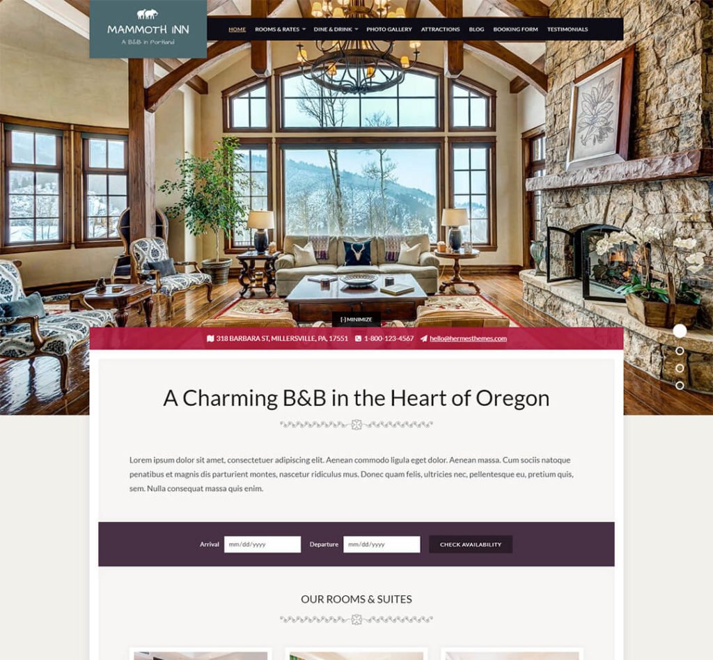 20 Hotel Business WordPress Themes By HermesThemes
