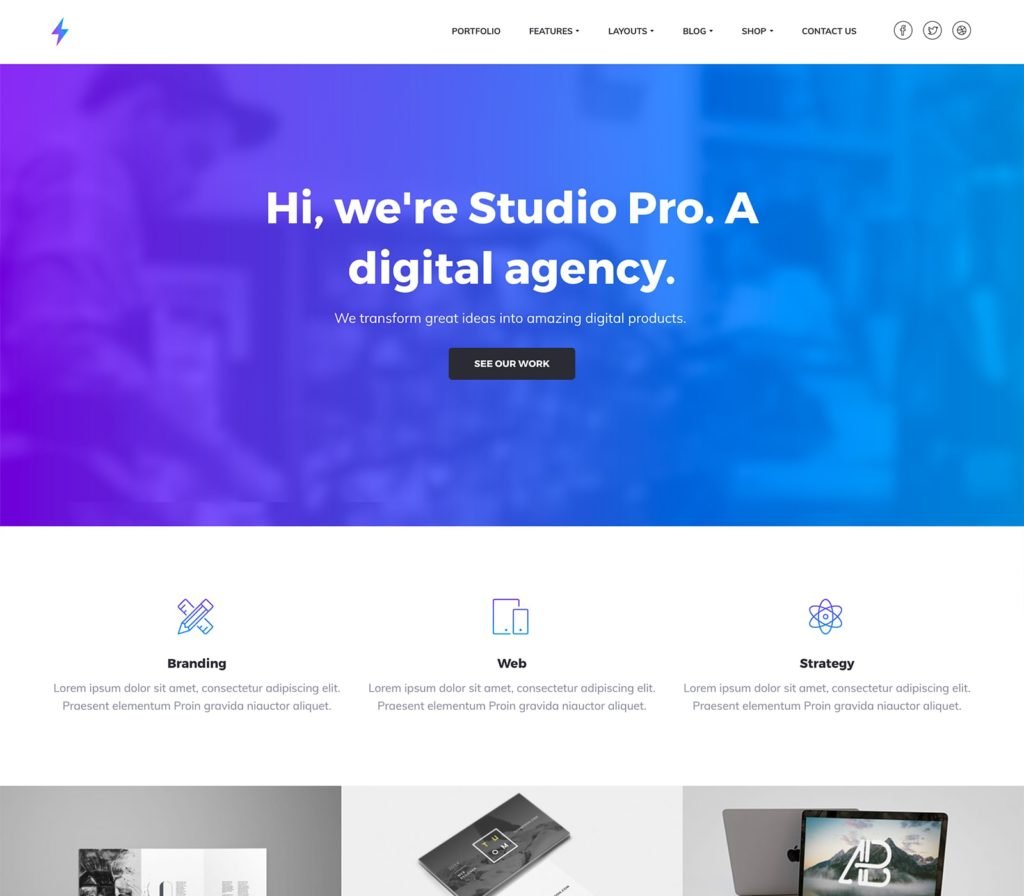 Studio Pro WordPress Theme For Creative Agency & Portfolios