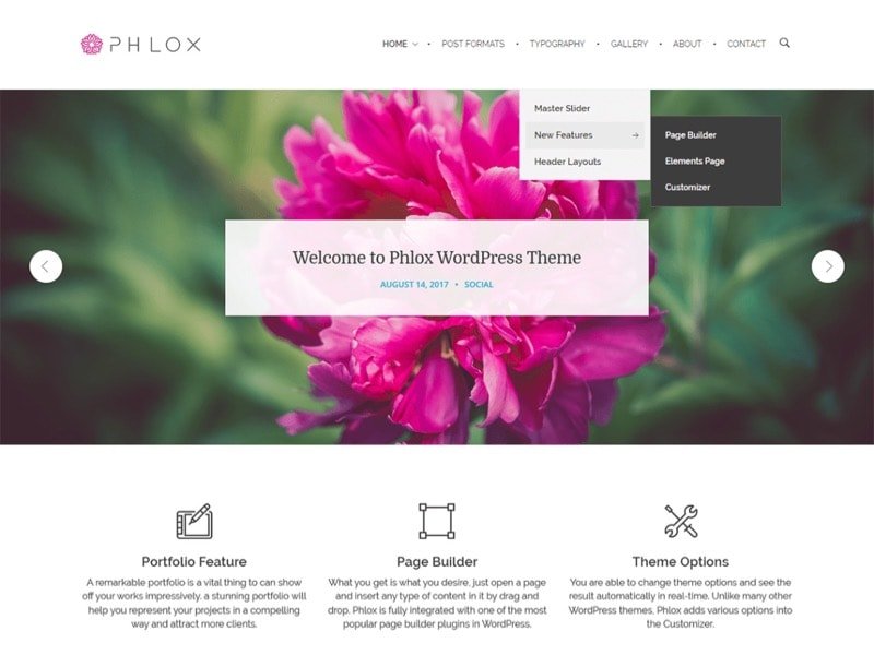 Phlox Free Photographer WordPress Themes