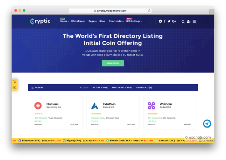10 Best Bitcoin & Cryptocurrency WordPress Theme For ICO, Blockchain
