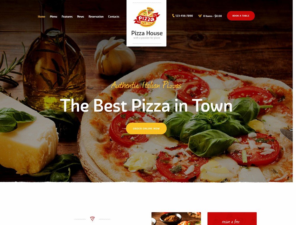 Pizza House (food ordering WordPress theme)